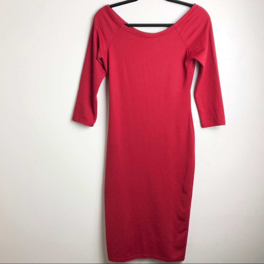 Zara wide scoop neck dress